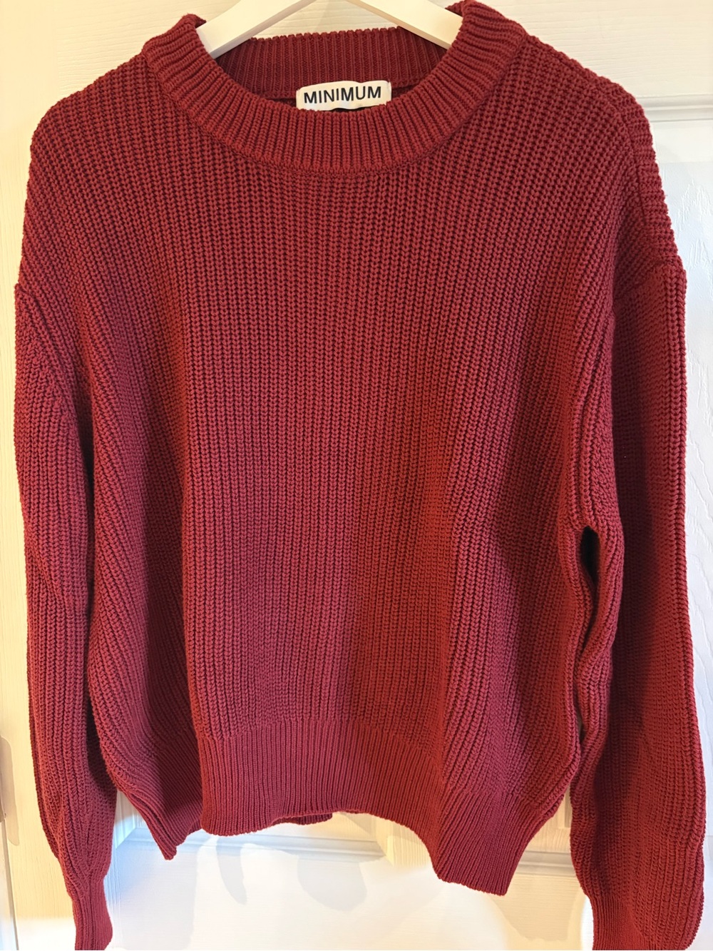 Cotton knit crew neck sweater